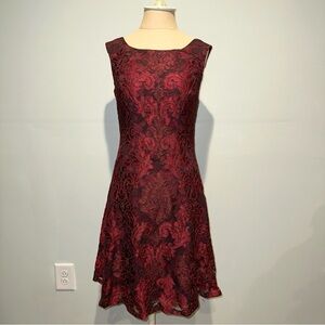 Aidan Mattox Floral Lace Sleeveless Dress
